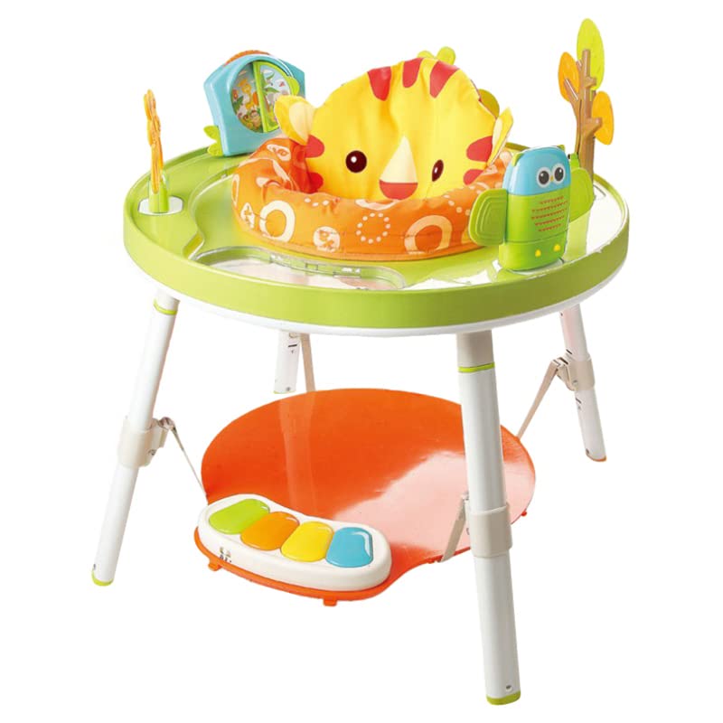Toy Land Multifunction 3 Stage Baby Activity Center 3 in 1 Musical and Lights Activity Center Baby Bouncer Child Piano Play Learning Table (Orange)