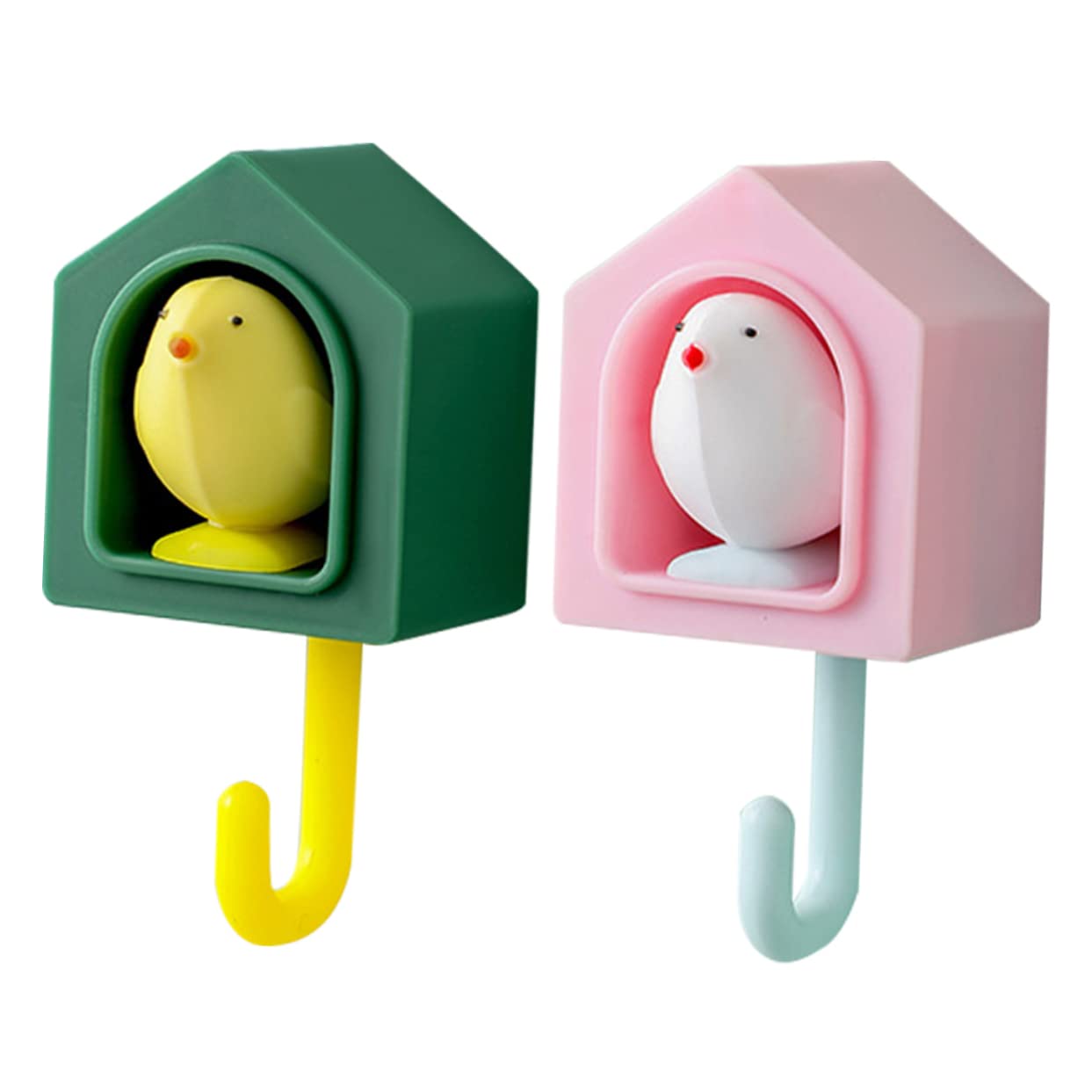 VASDEV 10 Ganchos Adhesivos creativos para pájaros, Ganchos para Colgar en la Pared, Objetos Colgantes sin Rastro Abs (Color Surtido x 2 Piezas 9,3 x 4,7 x 3,5 cm x 2 Piezas)