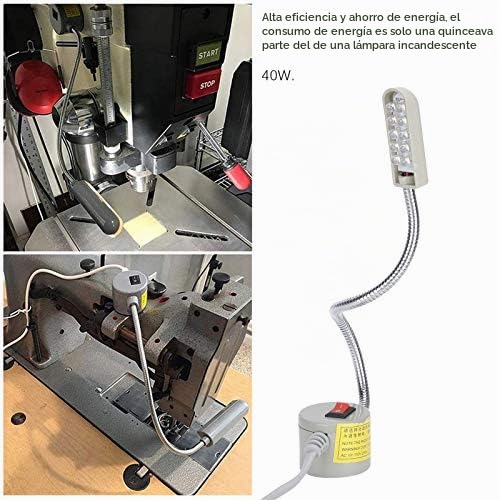 Lámpara LED para Máquina de Coser con Base Magnética, 2 Unidades, Brazo Flexible, Ahorro de Energía, para Trabajos de Costura