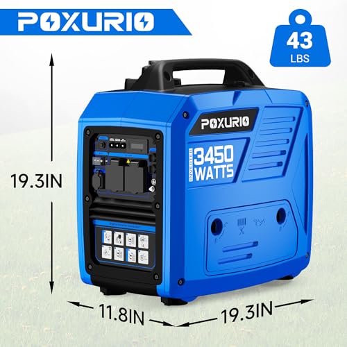 Image of 3450-Watt Portable Inverter Generator for Home Use, 1.6Gallon Large Fuel Tank Up to 8.3 Hours Use, 120V Gas Powered Generator Super Quiet - EPA Compliant