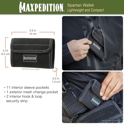 Maxpedition Spartan Wallet Black, 5.5" x 3.5" x 0.5"3