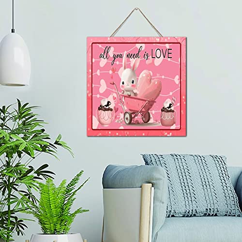 Décoration murale en bois suspendre motif lapin cadeau crémaillère
