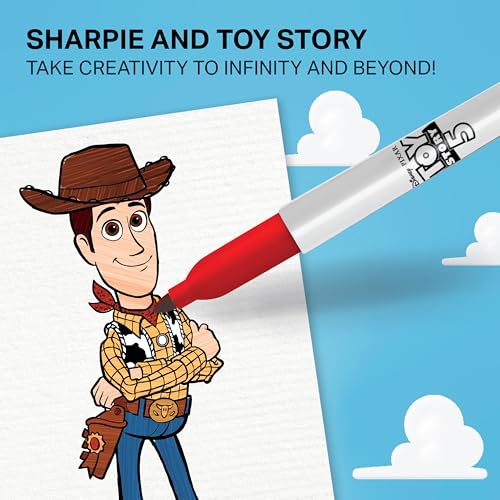 Image of Sharpie Permanent Markers, Toy Story 5 Packaging, Assorted, Fine Point, 24 Count