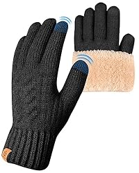 ARFNKIM Guantes de invierno para mujer con forro p...: DISEÑO DE CALOR CON DOBLE CAPA: los guantes de invierno ARFNKIM para hombre y mujer están tejidos con una mezcla de hilos 50% de forro polar y 50% de acrílico, y son el doble de gruesos que otros guantes de forro polar. El interior de los guantes de ...
