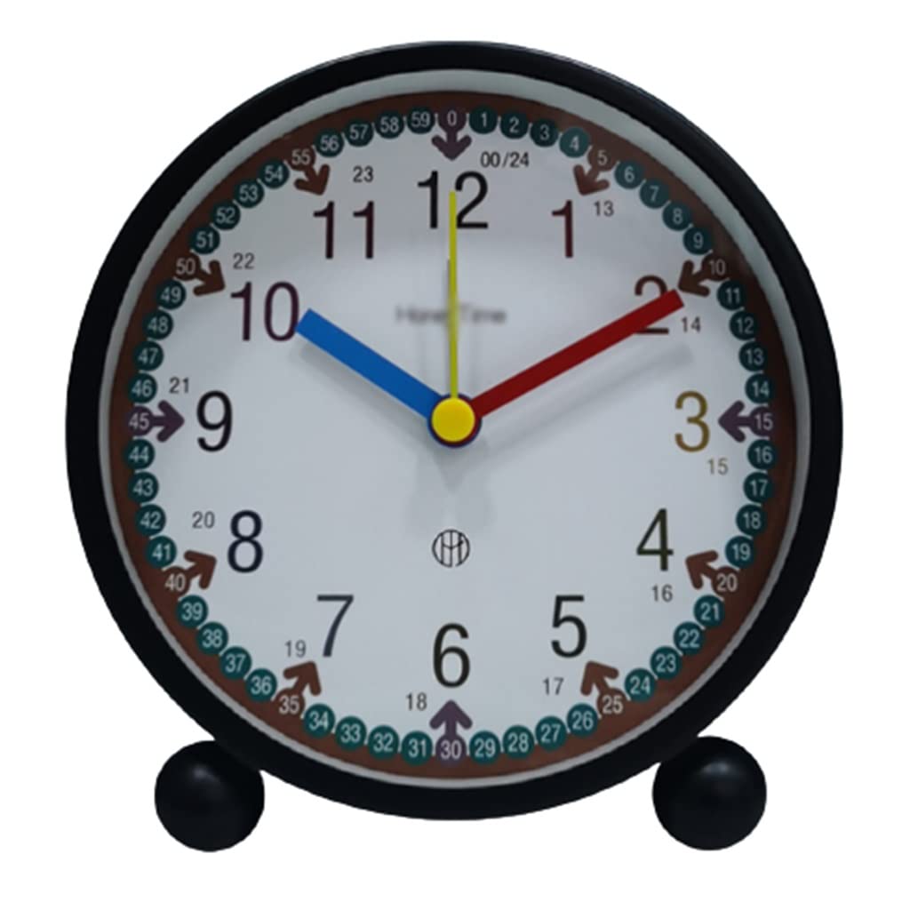Relojes de Alarma Reloj Despertador for niños, Educación temprana Alarma sin tictac for niños, Resistente al Reloj de descensor de otoño for la Sala de Estar Gestión de Tiempo (Color : Black)