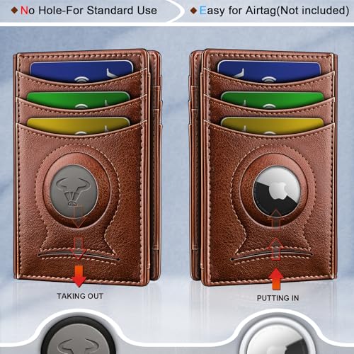 Image of BULLIANT Slim Wallet For Men 12Cards,Magnetic Flip Build-in Money Clip Airtag Compatible-RFID Blocking
