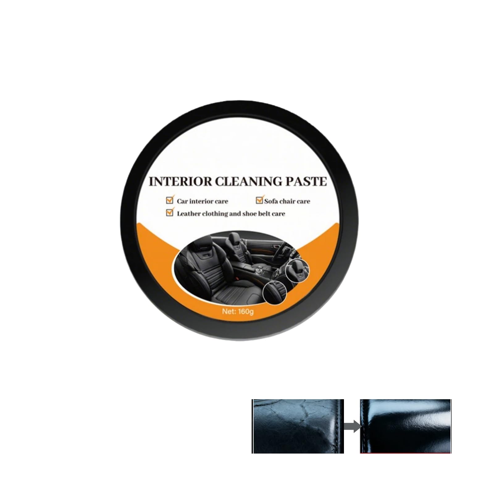 Auto Innenraum Reinigungscreme,Interior Cleaning Paste,Car Care Reparaturcreme,Multifunktionale Pflegepaste,Autopflege Innenraum, Auto Zubehör Innenraum,Reinigt und pflegt Lederoberflächen, Weiß-1pc