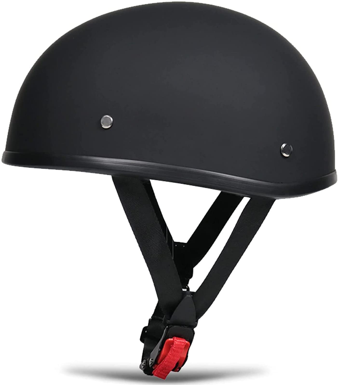 Casco Mezzo Moto Omologato ECE Casco Beanie Skull Cap Mezza Casco, Casco Mezzo Guscio Scooter Per Adulti Uomo Donna, Caschi Cool Half Face Per Ciclomotore A Basso Profilo A, L=59~60CM