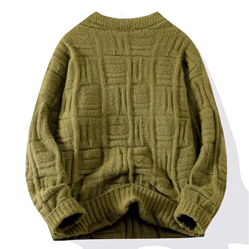 Cambkatl Men's Stylish Texture Sweaters - Basic Solid Color V Neck Casual Knitted Pullovers Loose Long Sleeve Sweater Tops3