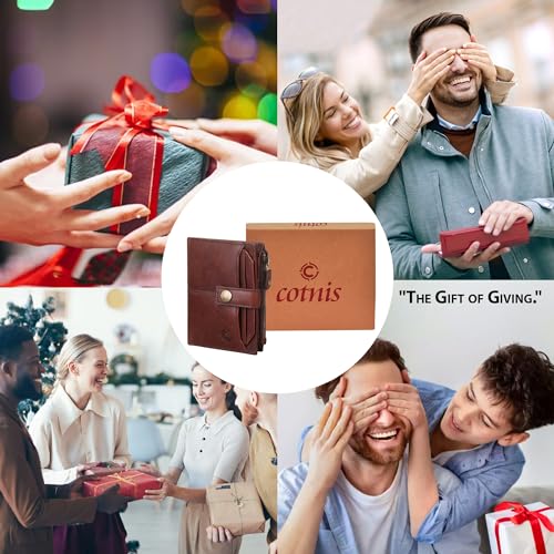Image of Zipper Genuine Leather Wallet for Men, RFID Safe Full Grain Leather Handcrafted Front Pocket with Detachable Cardholder (Brown Oil Pull-UP)