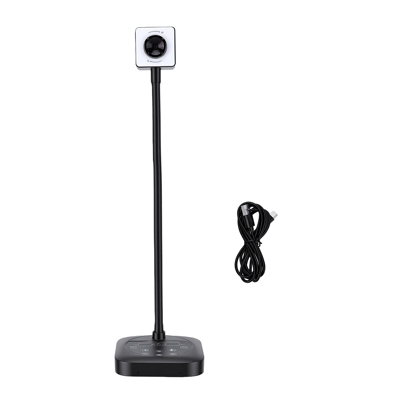 Kamera Dokumentacyjna 4K do Nauczania, Składana Kamera Internetowa USB 8 MP, z Dwoma Mikrofonami z redukcją Szumów, Oświetleniem LED, do Użytku Online, demonstracją