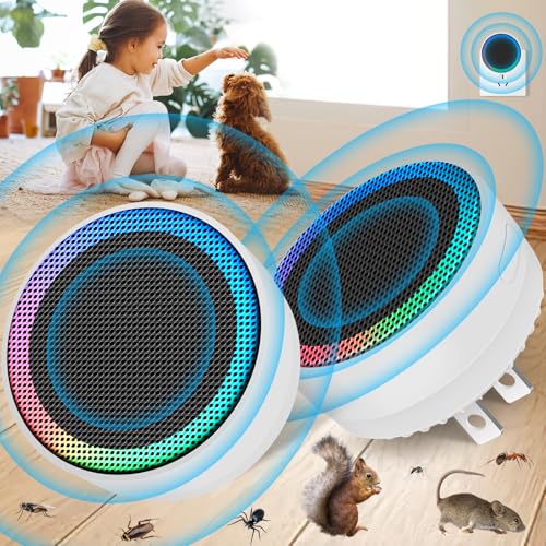 Image of Ultrasonic Pest Control Repellent, Insect Indoor Repellent Plug in, Mini Pest Control Device for House, Ultrasonic Repellent for Mouse, Rodent, Roach, Mice, Mosquito, Spider, White-2 Pack