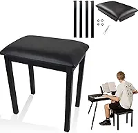 Banco para Teclado e Piano Reforçado Top Luxo, Assento Estofado Almofadado Macio com Enchimento Espumado, Cadeira Ajustável Profissional para Tecladista, Pianista, Estúdio e Palco