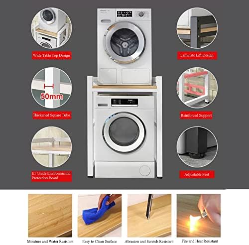 Adjustable Dryer Stand - Portable Stacking Kit for Front Load Washer & Tumble Dryer, 400KG Capacity, Space-Saving Laundry Rack, Over Washer Storage Solution