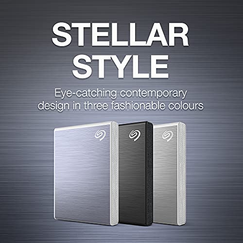 Image of Seagate One Touch 500GB External Portable SSD up to 1030 Mb /s, for Windows and Mac, with Android App, 3 yr Data Recovery Services, 6 Month Mylio Create and Dropbox Plan Blue (STKG500402)