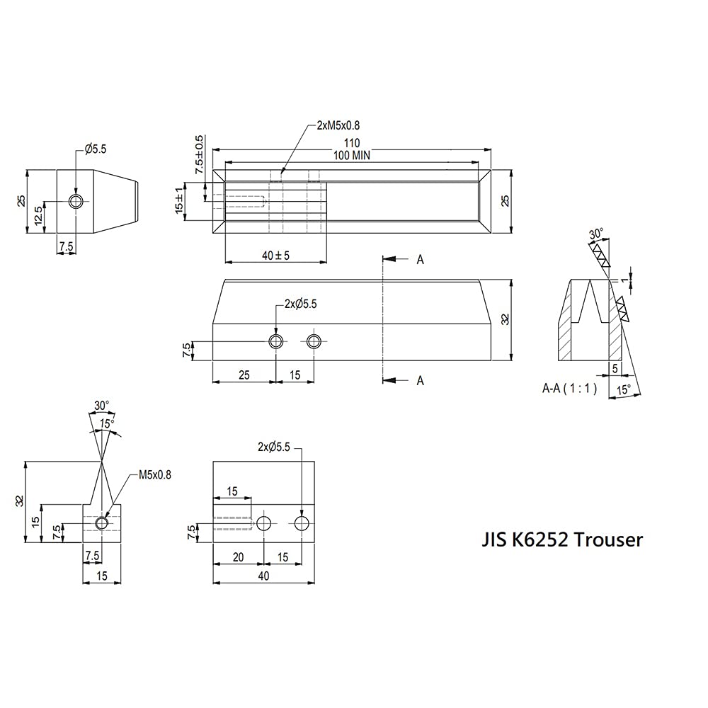 Kind Snail" Tijeras Para Pantalones En Forma De Lágrima Utilizando Una Máquina De Prueba De Tracción Para Probar Muestras De Caucho (TT-JIS K6252)