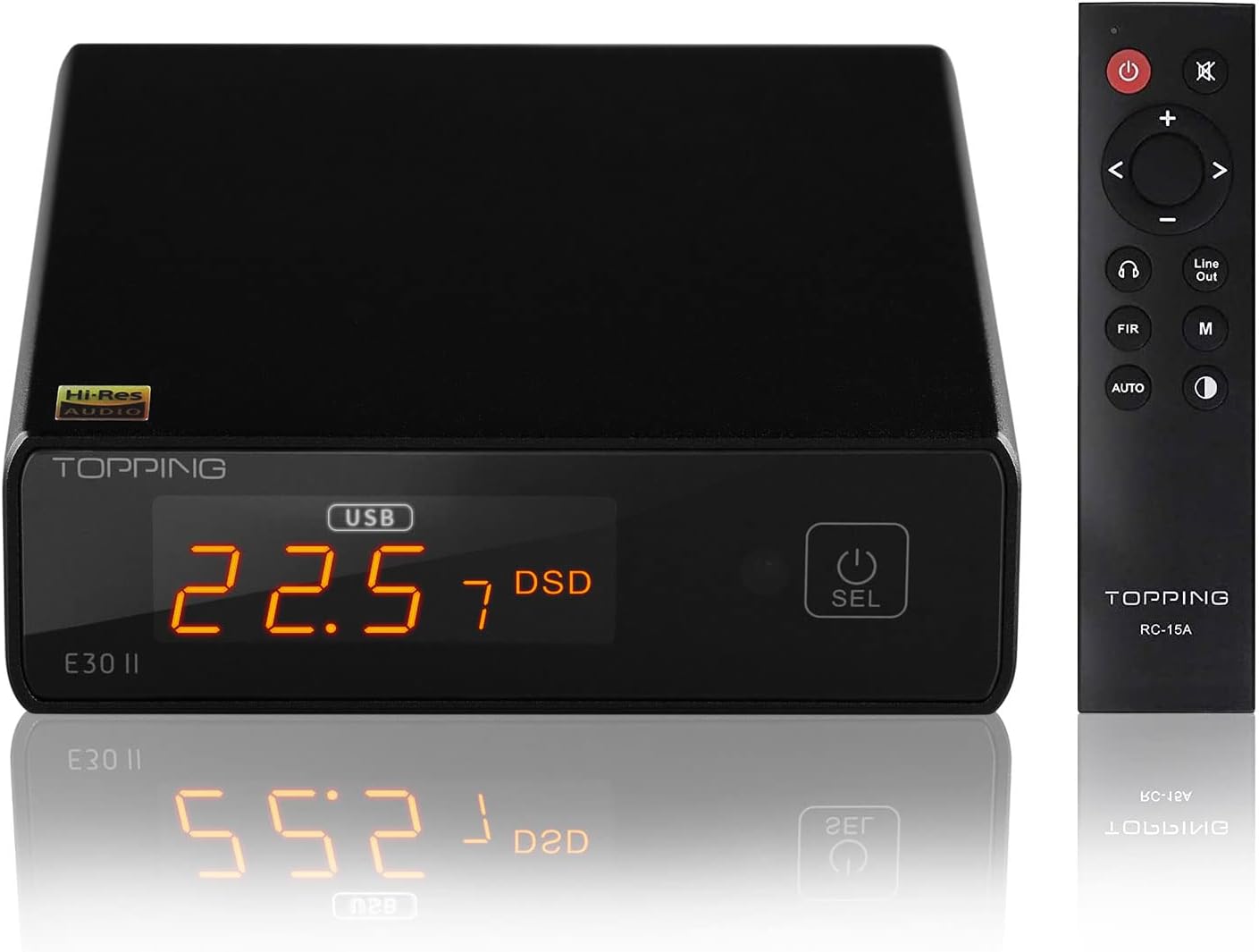 Topping E30 II DAC Preamp Audio Decoder- 2xAK4493S Hi-Res XMOS XU208 DAC 32Bit/768kHz DSD512 DSD Direct Mode for USB/Coax/Opt Inputs RCA HiFi Stereo Digital Audio Decoder(Black)