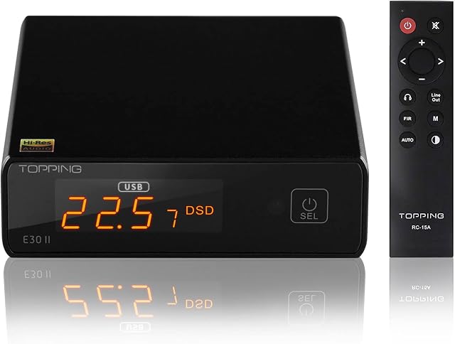 Topping E30 II DAC HiFi 2 x AK4493S Amplifier Direct Mode Decoder for USB/Coax/Opt Inputs Stereo Digital Audio Decoder PCM 32bit 768kHz DSD512 Native Black
