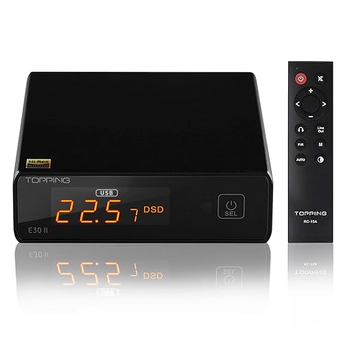 Topping E30 II DAC Preamp Audio Decoder- 2xAK4493S Hi-Res XMOS XU208 DAC 32Bit/768kHz DSD512 DSD Direct Mode for USB/Coax/Opt Inputs RCA HiFi Stereo Digital Audio Decoder(Black)