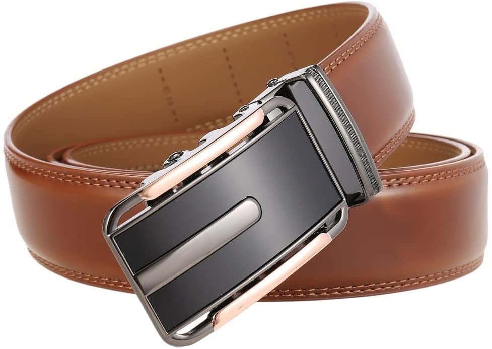 Mens Belt, Ratchet Belt Dress with Genuine Leather, Slide Belt with Easier Adjustable Buckle, Trim to Fit4