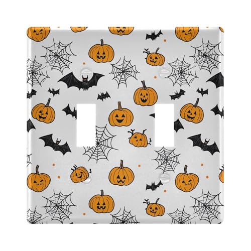 UMIRIKO Hallowen Bat Pumpkins Light Switch Cover Plate Covers Decorative Double Toggle Home Decor 202b7069