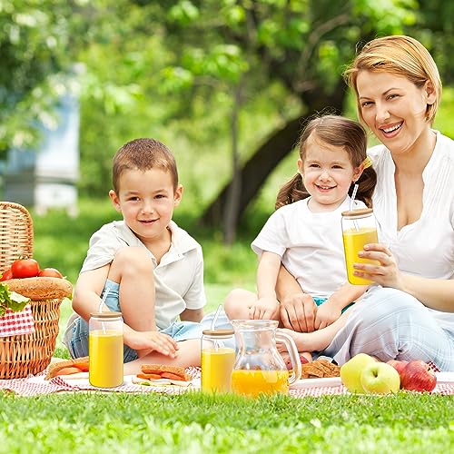 6 pezzi Bicchiere da Birra con Coperchio e Cannuccia,500 ml Tazza da Caffè Ghiacciata,Tazze in Vetro a Forma di Lattina,Riutilizzabile,per Cocktail,Frappè,Succhi,Frullati,Birre - immagine 6