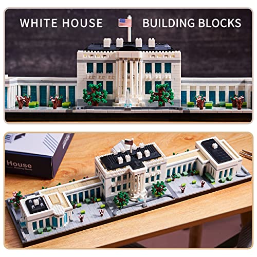 Image of Gift Architecture: The White House Model Building Set - Engaging Micro Block Kit with 3520pcs - Perfect for Adults - Aesthetically Pleasing Collectible Gift