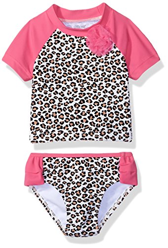 Little Me Baby Girls' UPF 50+ 2pc (Top and Bottom) Long Sleeve Rashguard Set