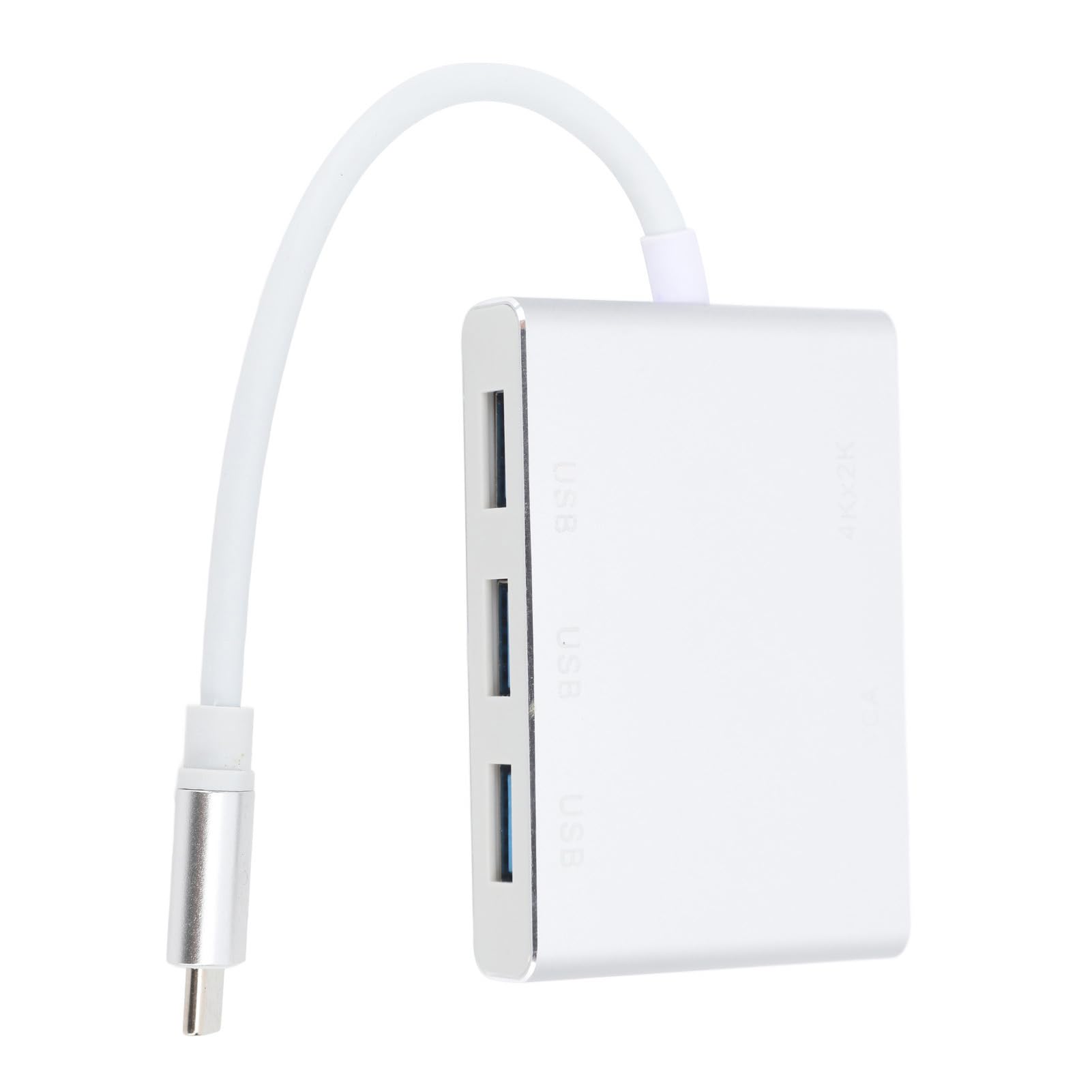USB C Hub 5 w 1 typ C do USB Multi Port Adapter Rozdzielacz z interfejsem multimedialnym HD VGA USB 3.0 dla telefonu Srebrny laptop