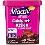 Viactiv Calcium +Vitamin D3 Supplement Soft Chews, Milk Chocolate, 60 Chews - Calcium Dietary Supplement for Bone Health