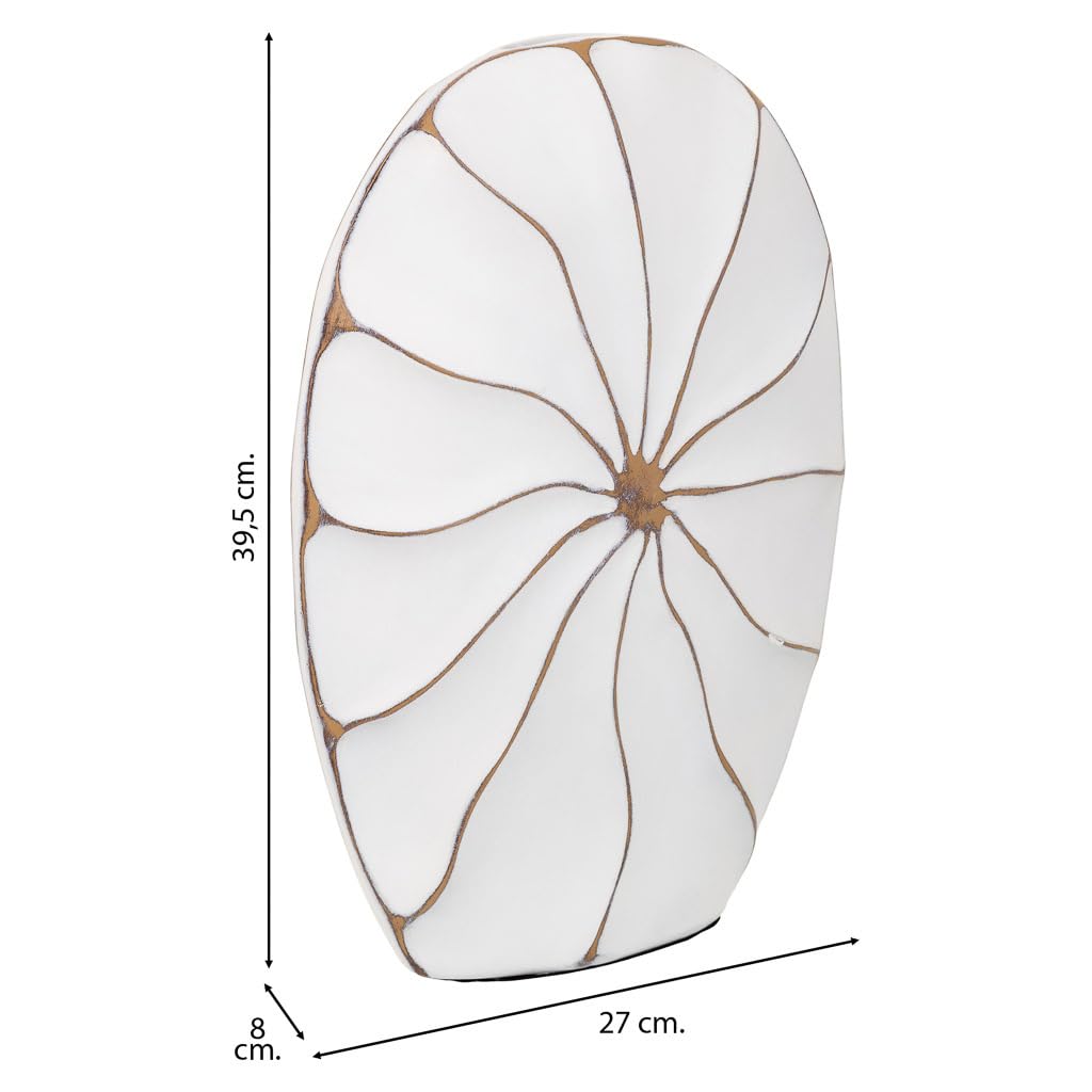 WANDERLUST DECO Jarrón de poliresina Blanco 27x8x39,5
