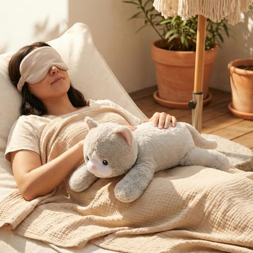 Image of WEIGEDU Weighted Cat Stuffed Animal Plush Toy, 20 Inches, 2.3 lbs