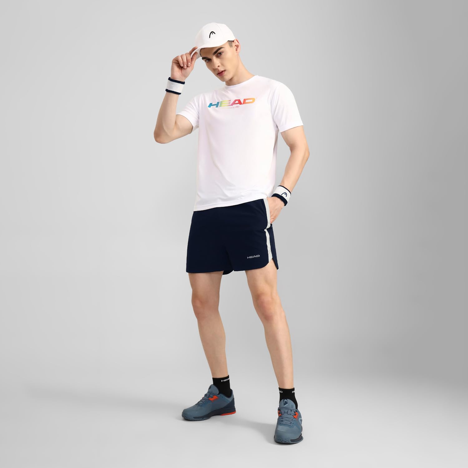 HEAD HPS-1116 Badminton Shorts for Mens | Material: NS Lycra | Size: Large | Color: Navy 4