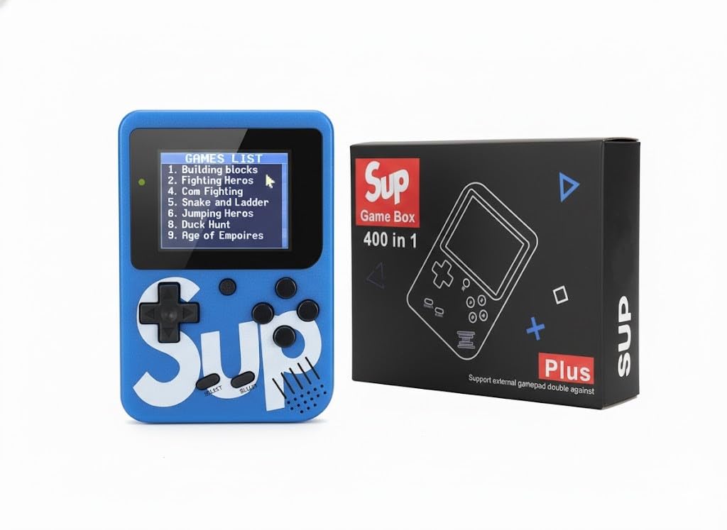 Retro Handheld Pocket Game | 400 in 1 Classic Games | Rechargeable Pocket Video Game | TV Output | Multi Color.