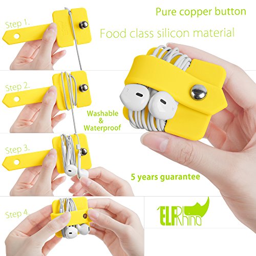 Image of Portable Electronic Device Cover Cord Organizer for Earphones, Yellow