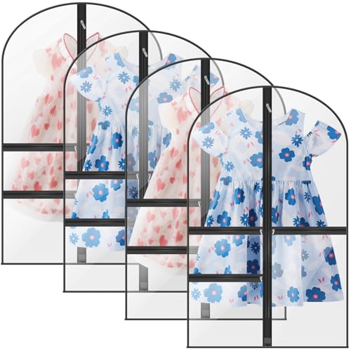 Dust-Proof Costume Bags Dance Costume Bags with Zipper Dance Costume Bags with Pocket Portable Costume Garment Bag for Storage or Travel(black)