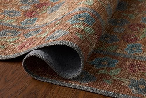 Image of Loloi Rifle Paper Co Edinburgh Cinnamon /Multi 10'-0 inch x 14'-0 inch Area Rug | EDN-02 Printed Approx. 10x14 Brown Living room Dining room Bedroom, Rustic, Elegant, Muted, Refined, Area Rug