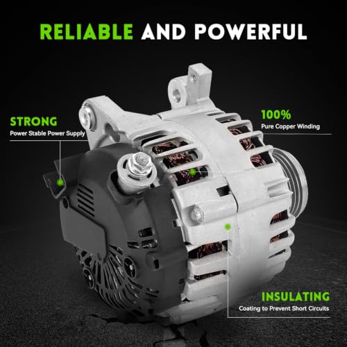 Image of 11648N New Alternator Replacement for L4 2.5L Nissan Rogue 2014-2018, 12V 120A 6-Groove Clutch Pulley Clockwise, 23100-4BA0A, 23100-4BA0B, TG12C152