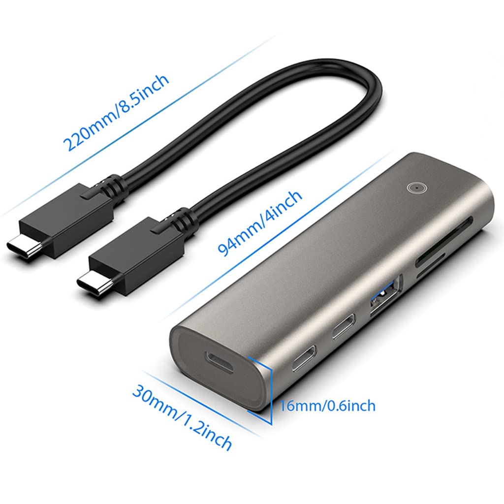 Adattatore Hub USB C in lega di alluminio USB C Splitter Hub a 6 porte 1 A 5 USB 3.1 Gen 2 Adattatore multi-porta per Notebook Desktop