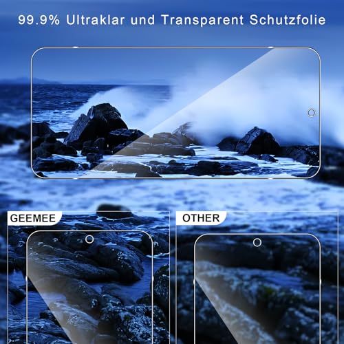 GEEMEE para Xiaomi Mi 15 de Pantalla Protector de Lente de cámara, 2 + 2 Pack Cristal Templado Película Vidrio Templado, Automática Una Instalación Rápida 9H Alta Definicion Glass Screen Protector - imagen 8