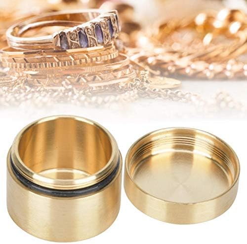 Miniatura 4 de Liarminoo Pastillero de latón resistente al agua, 1 compartimento, adecuado para acampar