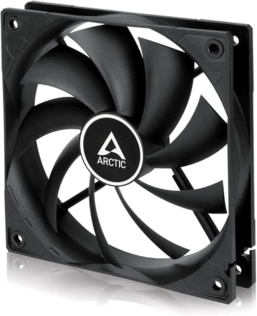 ARCTIC F12 Silent - 120 mm Case Fan, Very quiet motor, Computer, Almost inaudible, Push- or Pull Configuration, Fan Speed: 800 RPM - Black