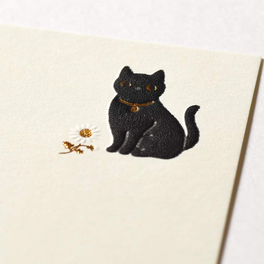 オーダー専用 サンキューカード レース黒猫 ダスティリボン キュート