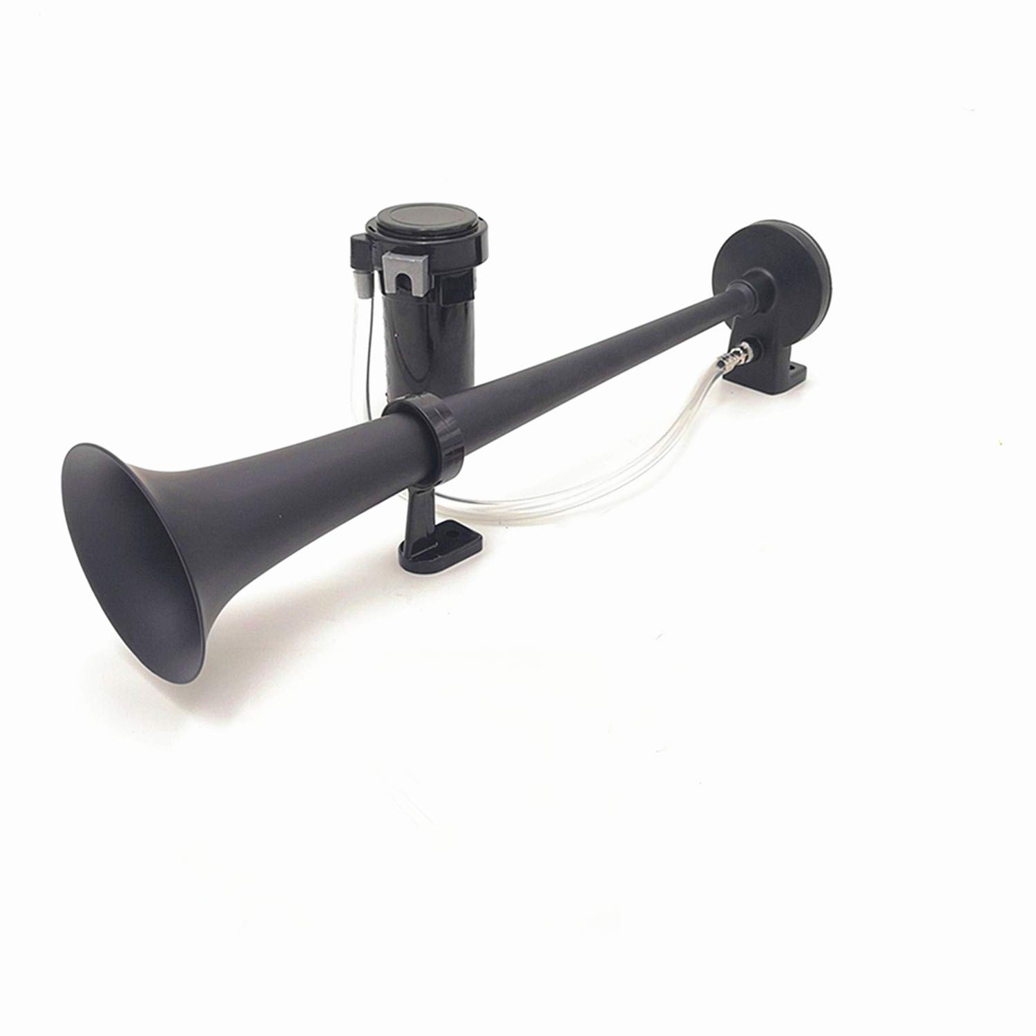 Car Horn Bocina de aire para coche con compresor de bocina de aire de 150db Bocina Air para camión 45cm Cromo Zinc Negro Trompeta simple para cualquier coche de 12V car camión moto etc