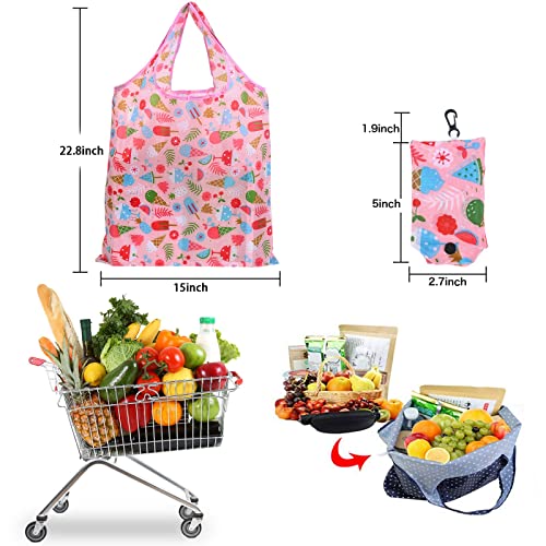Litthing Shopping Bags Reusable Shopping Totes 10PCS Foldable in Pouch Grocery Bags for Women Shopping Organizing Shopper Gifts Travel Large Heavy Duty Washable (Style 2) - Image 2