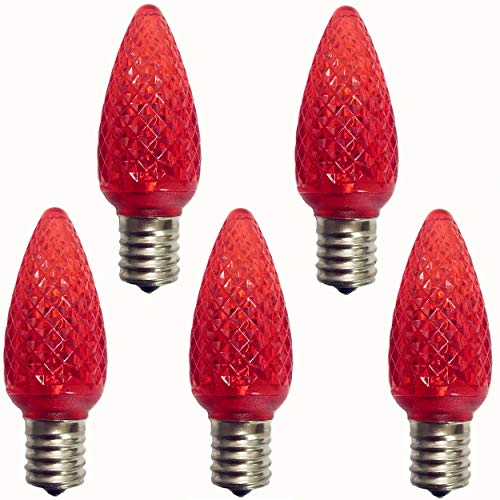UL Listed 25 Pack C9 Led Replacement Bulbs,3 SMD LEDs in Each C9