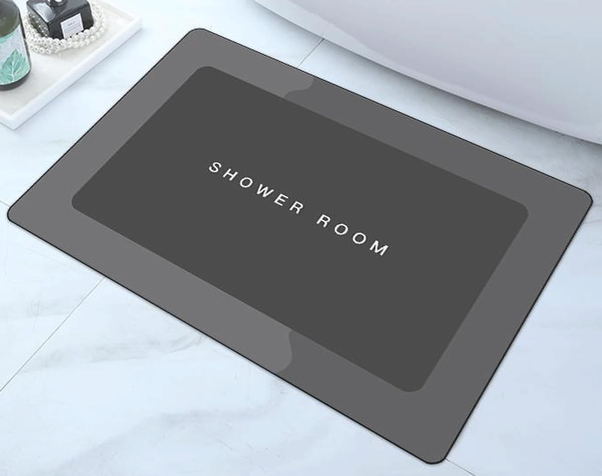 Happy Go-Mart Microfiber Soft Bath Mat, Non-slip Bathroom Mat,Super Absorbent Floor Mat, Quick-Drying Bath Mat Diatom Mud Shower Mat Durable Floor Mats