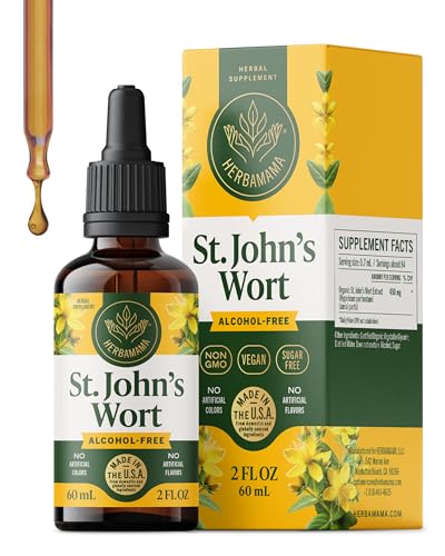 HERBAMAMA St. John's Wort Tincture - Vegan Mood Support & Women's Calmness with St. John's Wort