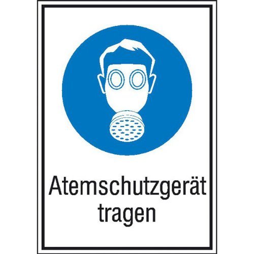 Respiratory Protection Device Combination Sign 'The Wear Size 26,20x37,10 cm