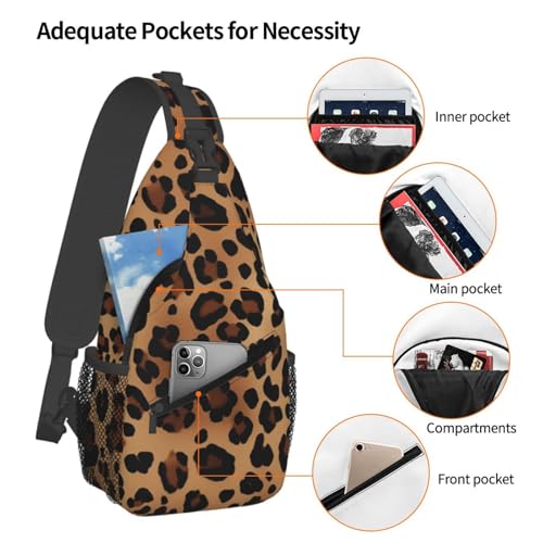 Bolso cruzado con estampado de leopardo para hombres y mujeres miniatura 4